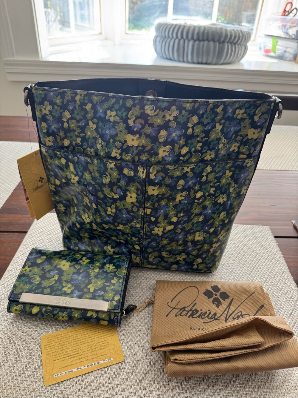 Patricia Nash Denim Blues Harper Tote & Wallet NWT